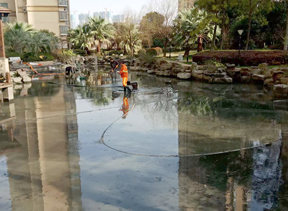 西吉景观池淤泥清理